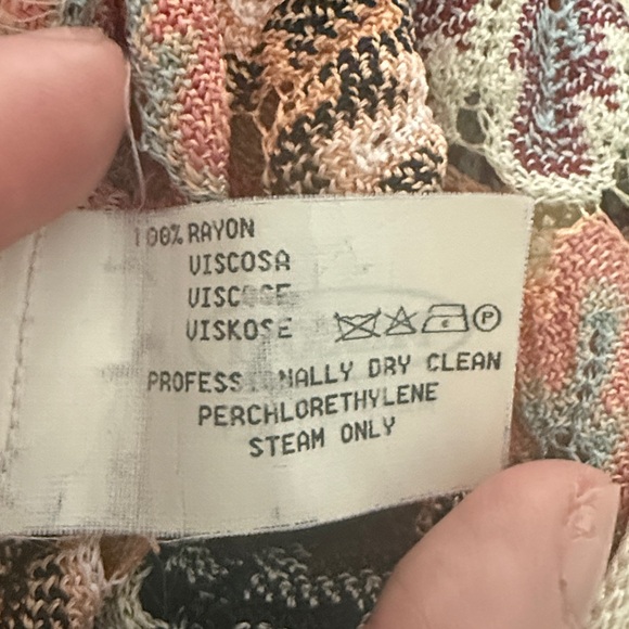 Vintage Missoni Multicolor Patterned Midi Dress with Cream Collar - Picture 5 of 5